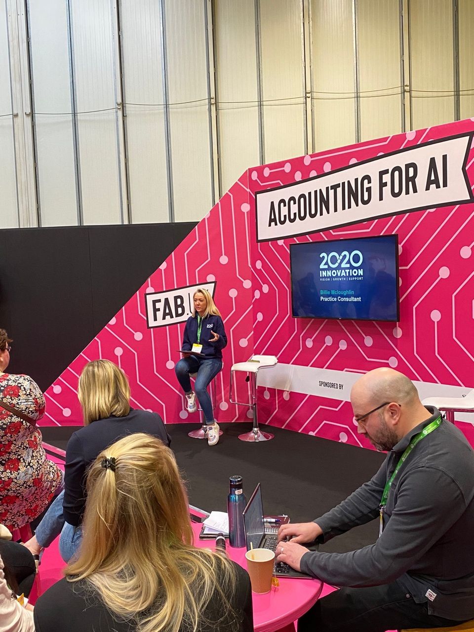 Billie speaking on the Accounting for AI stage at FAB 2025