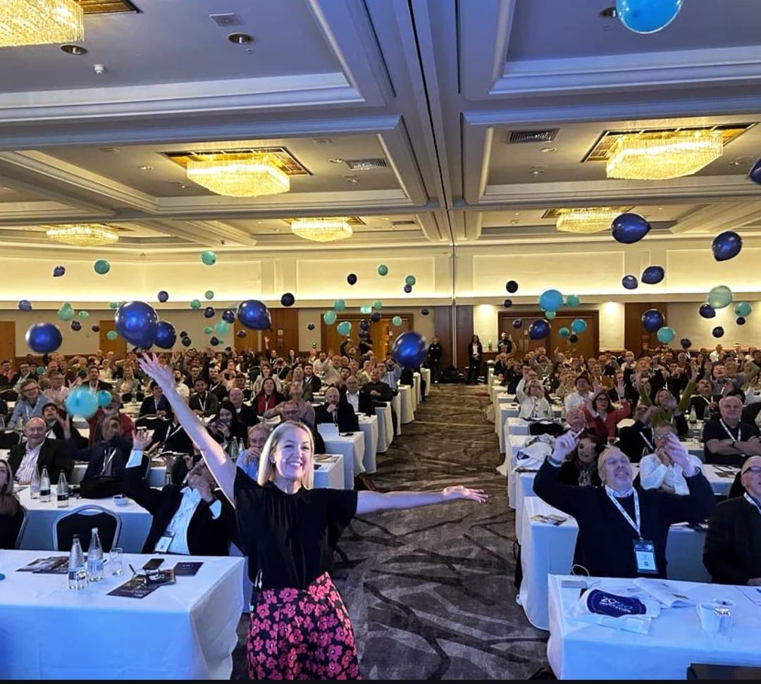 Billie presenting at 20:20 Innovation conference